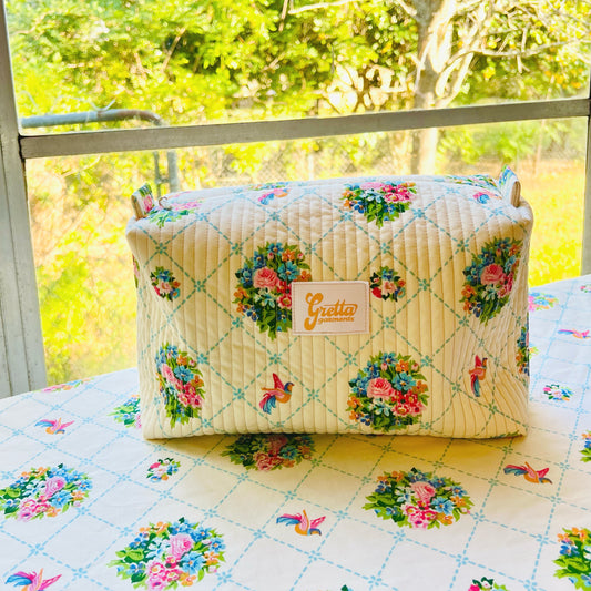 The Uptown Makeup Bag in Ivory Morning Dove