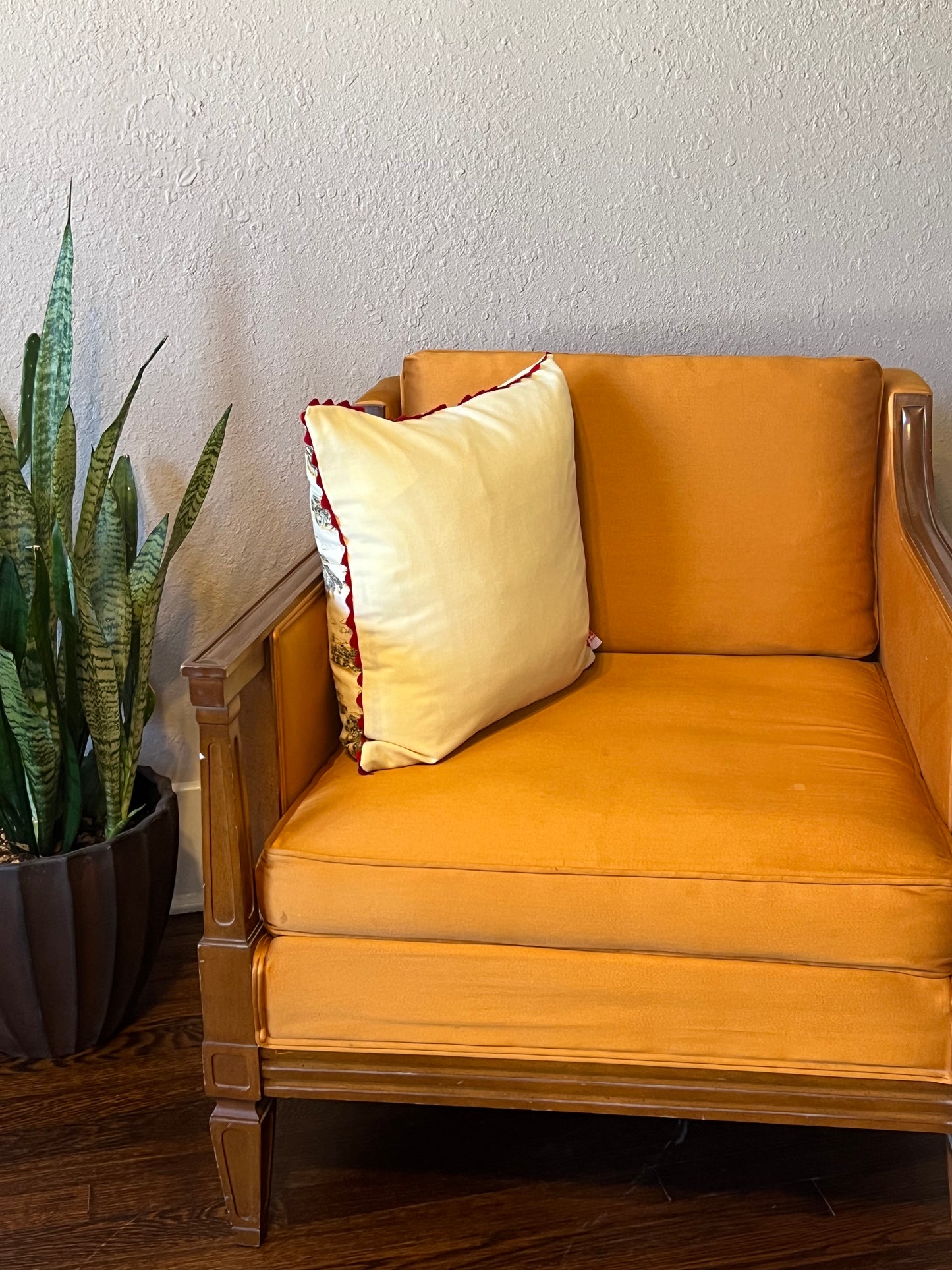 Tuscan Red Pillow with rickrack