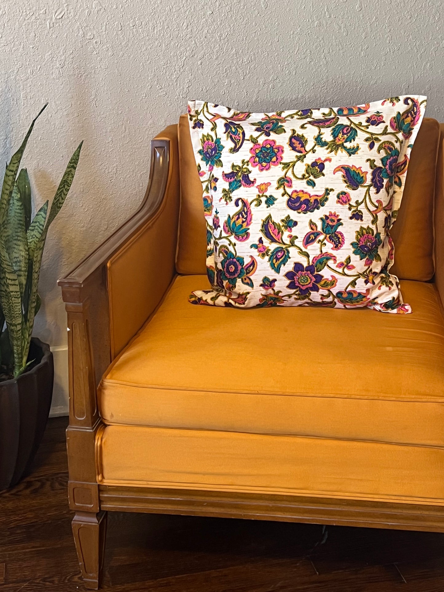 Pink and Purple Floral Pillow