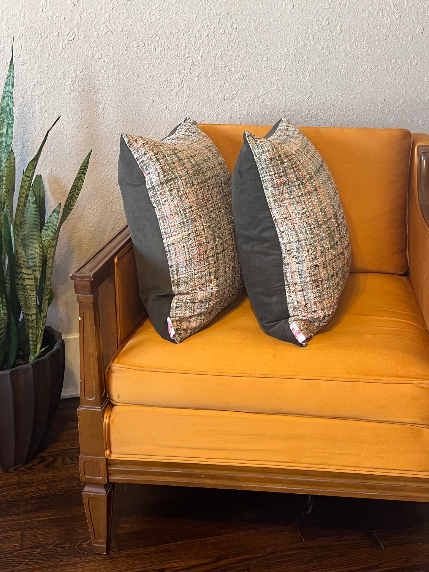 Two Sided Wooly and Cord Pillow