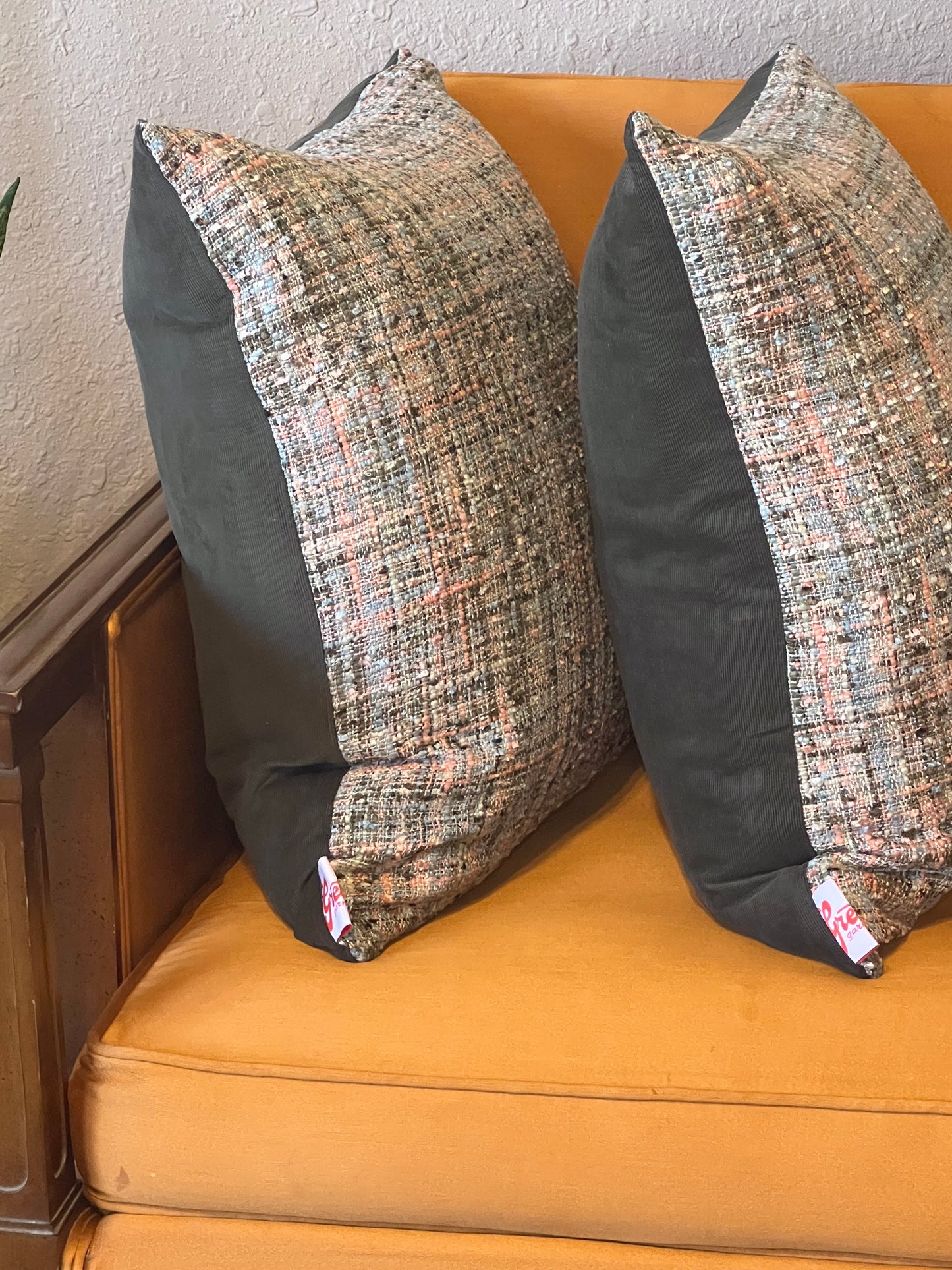 Two Sided Wooly and Cord Pillow