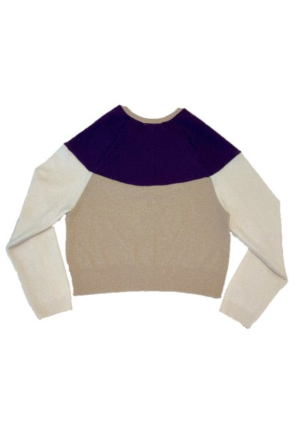The Garden District Cashmere Cardigan in Purple