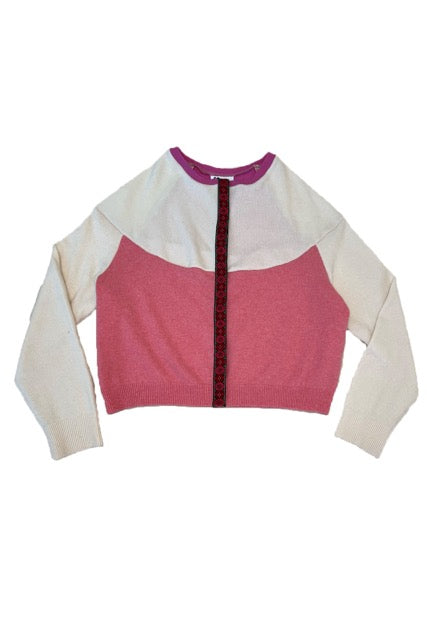 The Garden District Cashmere Cardigan in Carnation Pink