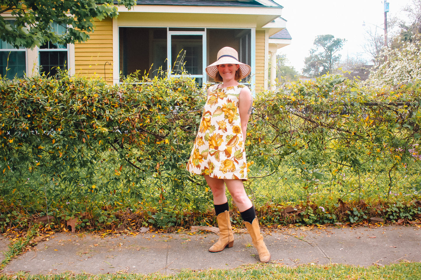 The Eastland  Dress in yellow