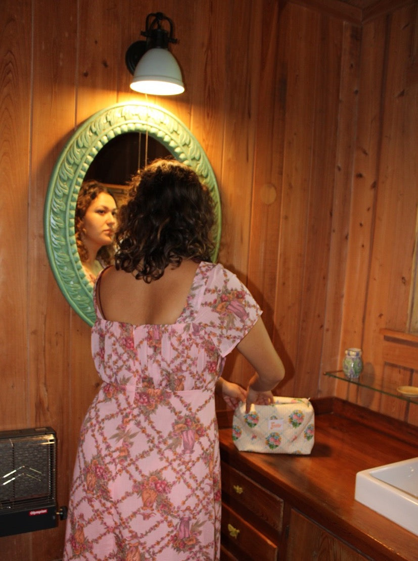 The Uptown Makeup Bag in Ivory Morning Dove