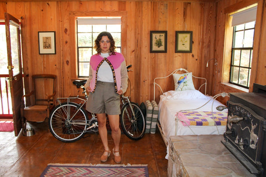 The Garden District Cashmere Cardigan in Hot Pink