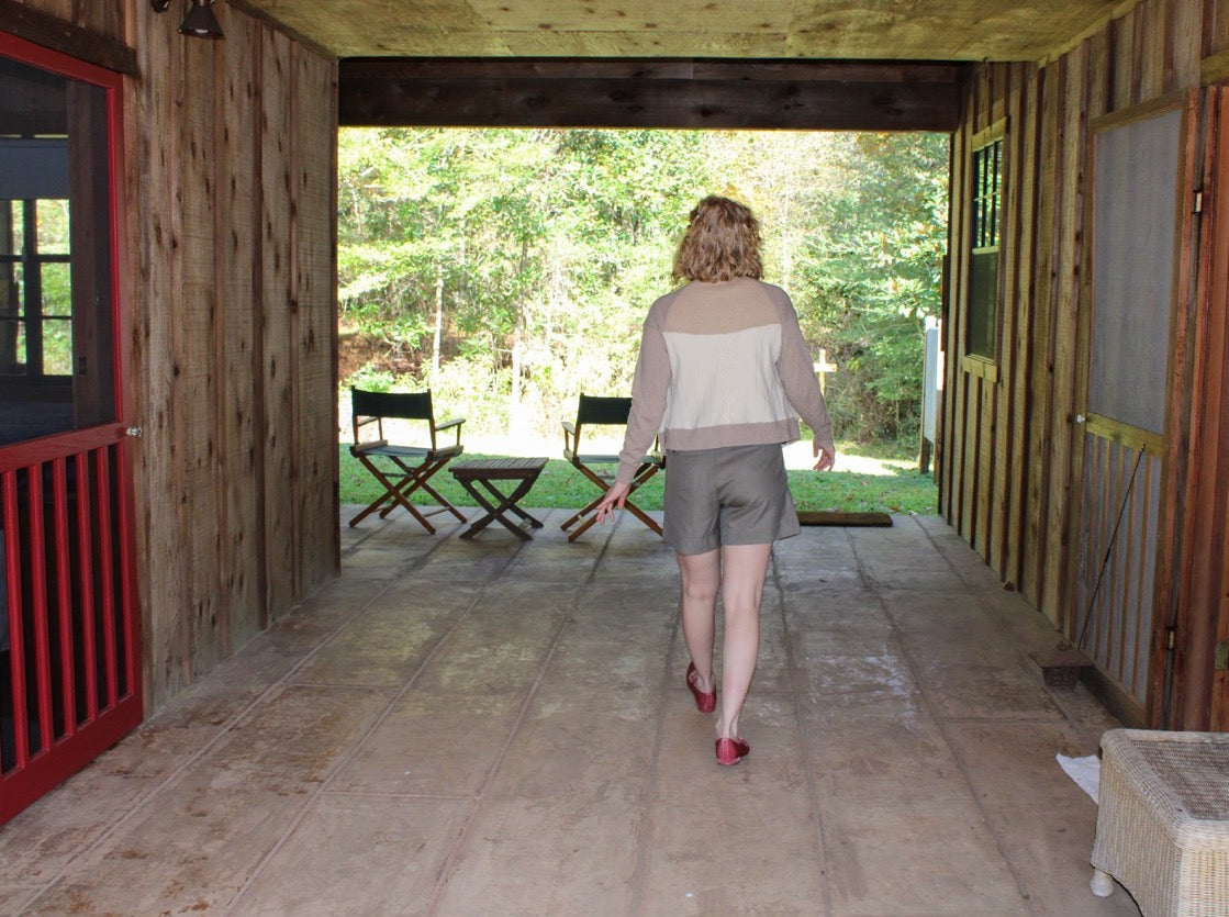 The Garden District Cashmere Cardigan in Beige