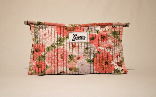 The Mid City Makeup Bag in Pink Zinnia