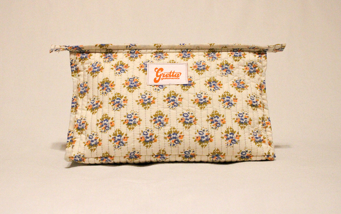 The Mid City Makeup Bag in Ivory Bouquet