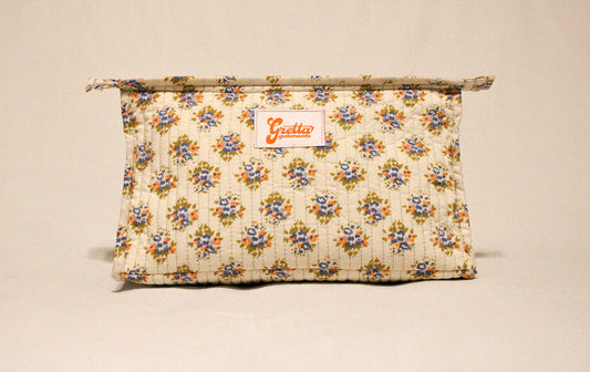 The Mid City Makeup Bag in Ivory Bouquet