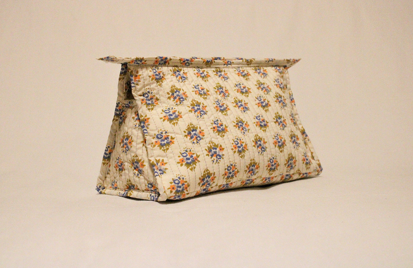 The Mid City Makeup Bag in Ivory Bouquet