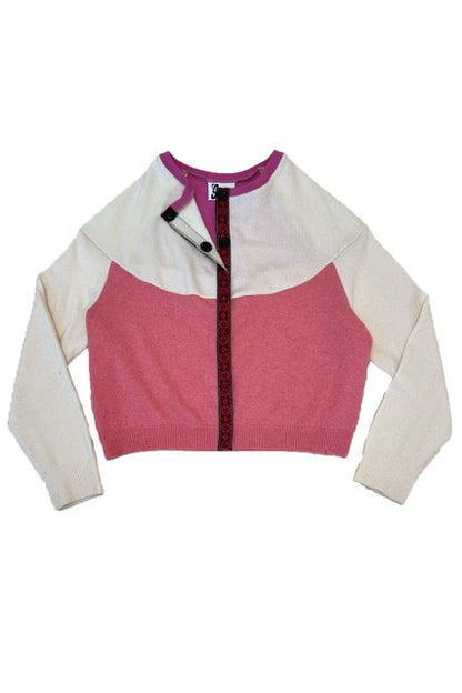 The Garden District Cashmere Cardigan in Carnation Pink